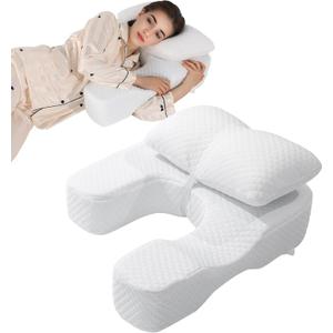 ROYALAY Side Sleeper Pillow with Arm Hole for Shoulder Pain, Memory Foam Pillow for Adults with a Removable Cover, Shoulder Relief System, Wedge Pillow for Acid Reflux Relief