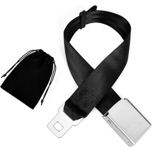Airplane Seat Belt Extender, Adjustable 7-32"" Airplane Seatbelt Extender - FITS ALL Airlines in US Except Southwest (Black)
