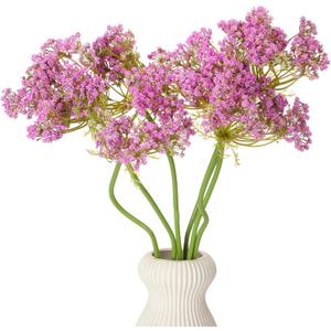 Norme 6 Pcs Artificial Queen Annes Lace Stem 36 Inch Fake Carrot Flower Picks Faux Ammi Majus for Vase Bouquets Home Office Wedding Decor(Purple)