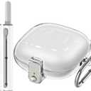 with Safety Lock for Beats Fit Pro Case Cover,Cleaner Kit for Beats Fit Pro,Accessories with Anti-Lost Keychain/Silicone Wrist Strap(Clear) | with Safety Lock, Silicone Wrist Strap, Clear (A1-Clear+Bi)