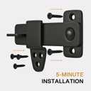 Barn Door Latch - Shed Door Latch - Sliding Barn Door Latches and Catches - Barn Door Lock - Black Wrought Iron Rustic Flip Latch Hardware Kit for Double Doors, Garden Gate, Cabinet, Bar, Pantry (2)