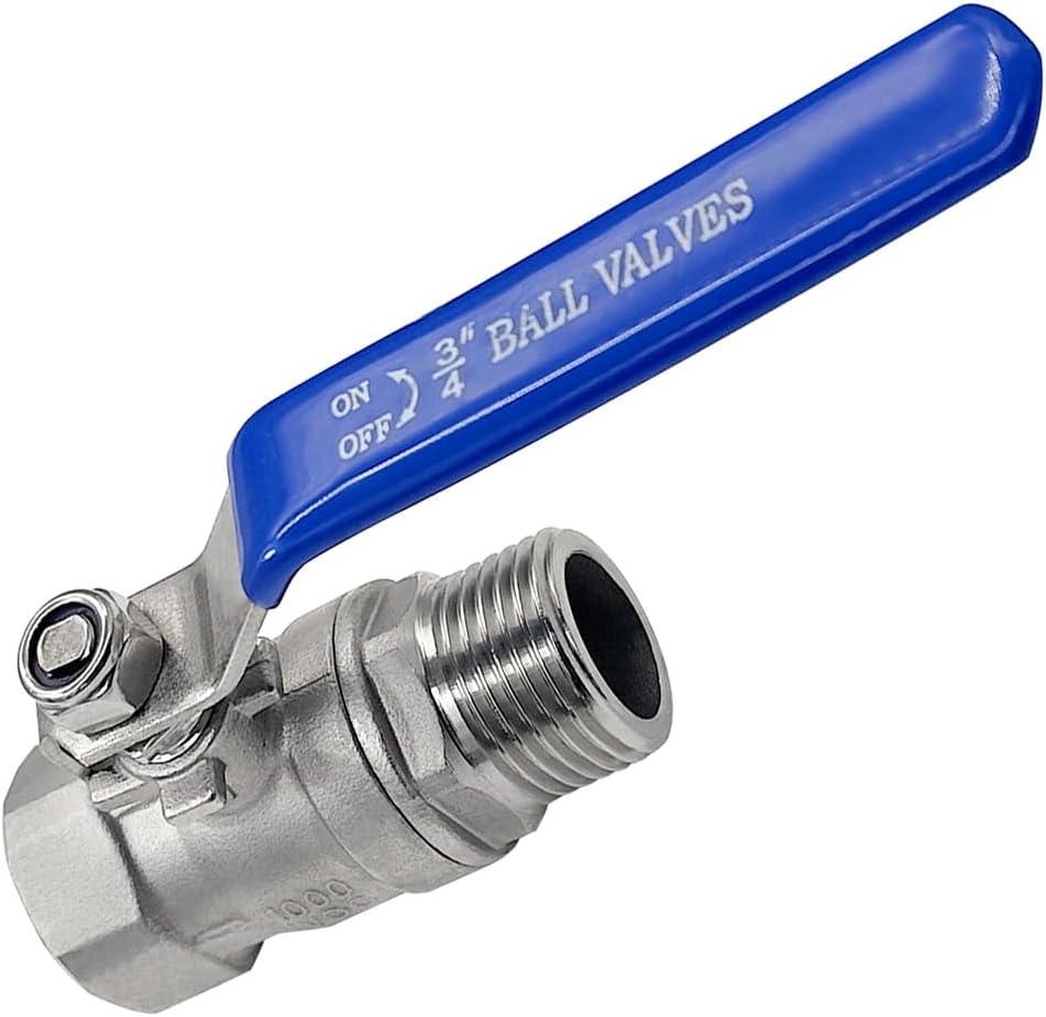 beduan Stainless Steel Full Flow 3/4 Garden Hose Shut Off Valve GHT Thread Heavy Duty Connector