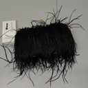 Miuco Women Feather Clutch Purse Shoulder Crossbody Bag Evening Handbags (Black)
