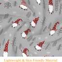 Christmas Throw Blanket Christmas Gnome Blanket Winter Holiday Snowflake Xmas Tree Throw Blankets Lightweight Soft Warm Cozy Bed Blanket for Couch Sofa 40x50 Inch, Grey