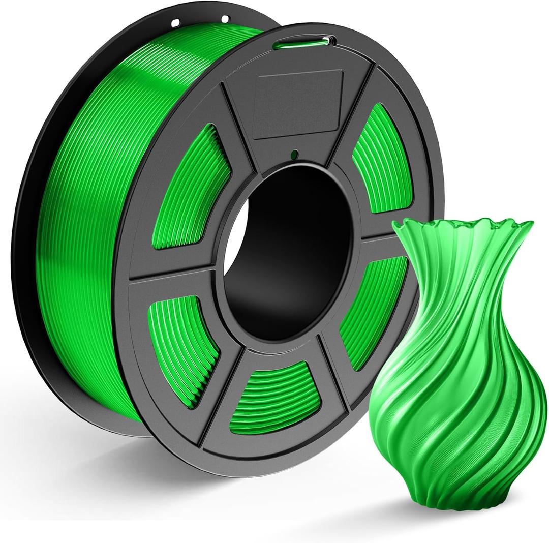 TECBEARS PLA 3D Printer Filament, PLA Filament 1.75mm, Neatly Wound 3D Printing Filament, Dimensional Accuracy +/- 0.02 mm, 1Kg Spool(2.2 lbs), Fits for Most FDM 3D Printers, PLA Transparent Green