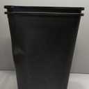 Amazon Basics Rectangular Plastic Office Wastebasket, Easy to Clean, 10 Gallon, Black, 2-Pack