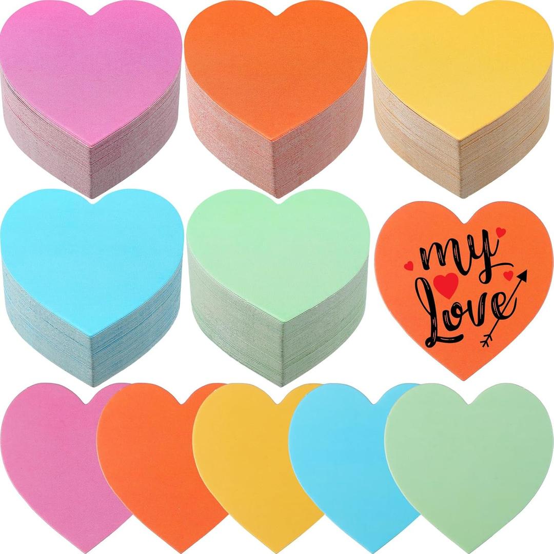 Tatuo 500 Pcs Valentine's Day Heart Cutouts Paper Bulletin Board Decorations Classroom 2'' Cardboard Hearts Cutouts Die Cuts for Valentines Crafts Office School(Macaron Colors,Cardboard Paper)