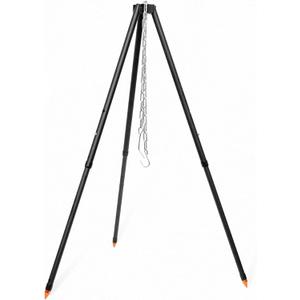 Camping Tripod for Cooking Five-Section Adjustable Campfire Tripod with Adjustable Suspension Chain Suitable for Camping, Campfire,Dutch Oven,Outdoor BBQ (Black)