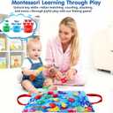 Montessori Toys for 1-2 Year Old - Cloth Ocean Fishing Game with Stacking Cups, Toddler Learning Toy for 12-18 Months, First Birthday Gifts for 1 Year Old Boy Girl, Learn Count and Sort Colors