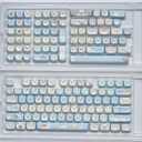 Mao Height Cat Shape Theme keycaps PBT keycaps Customized keycap Set Suitable for 61/87/104/108 Cherry MX Switch and Other Mechanical Keyboards (Blue)