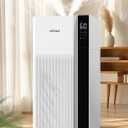 Humidifier Large Room for Home, 5.3Gal/20L Warm and Cool Mist Whole House Humidifiers, Quickly & Evenly Humidify Larger Areas, Top Fill, Dual Mist Nozzles and Atomizers, Office Plants, White