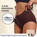 Everdries Washable & Reusable Incontinence Underwear for Women Over 60 - Leakproof, Discreet, Absorbent, Machine-Washable Panties (Comfort Plus, L, Pack of 5)
