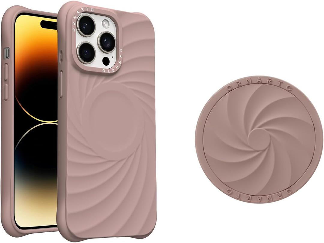 ORNARTO Vortuxe Series Bundle - for iPhone 14 Pro Max Case + for MagSafe Phone Ring Holder in Latte