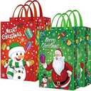 SULOLI 3 PCS 26"X19" Extra Large Christmas Tote Bags, Xmas Non-Woven Reusable Gift Bags With Handles for Holiday Gifts, Party Supplies, Large Grocery Shopping