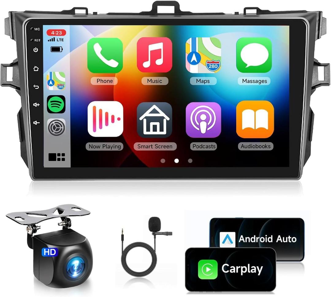Built-in DSP Radio for Toyota Corolla 2009-2013 Car Stereo with Wireless Carplay Android Auto,9inch 1080P Touch Screen EQ 5.0 Bluetooth GPS Chip 26UIs RDS FM Radio WiFi SWC Backup Camera 2G+32G Built-in DSP Radio for Toyota Corolla 2009-2013 Car Stereo with Wireless Carplay Android Auto,9inch 1080P Touch Screen EQ 5.0 Bluetooth GPS Chip 26UIs RDS FM Radio WiFi SWC Backup Camera 2G+32G