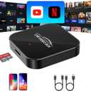 5 in 1 Wireless CarPlay Adapter with Netflix YouTube, 2025 New Carplay Wireless & Android Auto Adapter Converts Wired to Wireless Carplay Dongle Magic CarPlay Ai Box Streaming Video for iPhone/Android