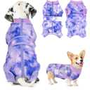 Lukovee Recovery Suit for Dogs, Zipper On Recovery Suit for Female Male Dog, Onesie Abdominal Wounds Cone E-Collar Alternative Prevent Licking Spay Recovery Suit (XXL,TPU)