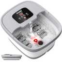 HOSPAN Collapsible Foot Spa with Heat, Bubble, Red Light, and Temperature Control, Foot Bath Massager with 8 Shiatsu Massage Rollers, Pedicure Foot Spa for Relaxation and Stress Relief (Gray)