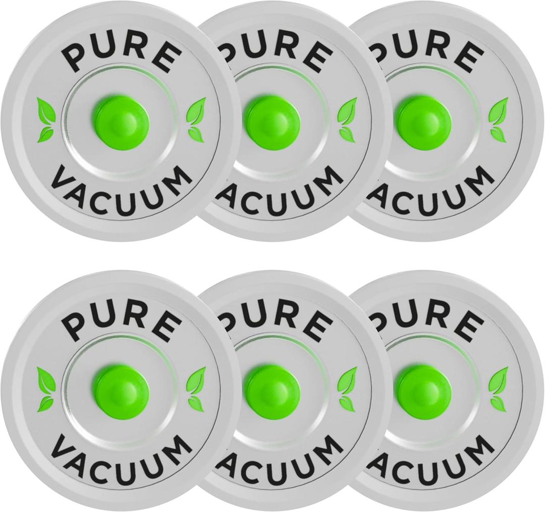 PURE MVP Premium Wide Mouth Mason Jar Vacuum Lids | Triple Thick Stainless Steel | Perfect for Juice, Smoothies to Extend Freshness 8x | Easy-Release Valve w/Leak Detection for Fermentation