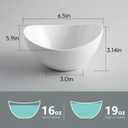 Samsle 19 Ounces Ceramic Serving Bowls, Sturdy Porcelain White Oval Salad Bowls, Stackable Food Server Fruit Display Dishes for Party Dinner, Microwave and Dishwasher Safe, Set of 6