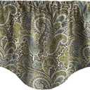 Decorative Things Window Treatments Valance Curtains Kitchen, Living Room Brown, Blue Paisley Swag Short Curtain Rod Pocket Lined 53 Inches x 18 Inches, Made in USA