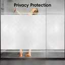 Frosted Glass Window Film Sun Blocking Window Tinting Film for Home, Static Clings Removable Frosting Bathroom Door Window Covering, 29.5 inch x 78.74 inch, White-Grid