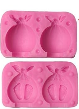Baby Shower Silicone Candle Mold,3D Baby Foot Silicone Soap Mold Fondant Cake Decorating Candy Chocolate Mould (Boy&Girl)