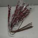 Lescli 7Pcs Artificial Red Berries Stems, Waterproof Burgundy Berry Picks Branches with 25 Berries, Holly Berry Picks for Christmas Tree Decor Wreath Crafts Flowers DIY Garland Candle Rings