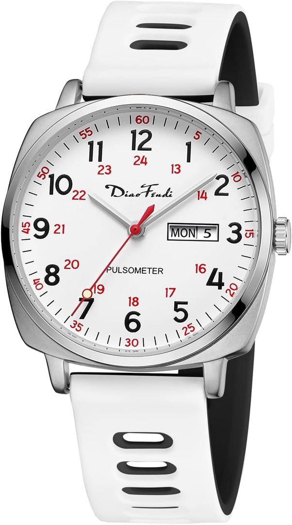 Diaofendi Waterproof Nurse Watch for Medical Professionals,Women Men, 24 Hour with Second Hand, Military Time Easy to Read Dial