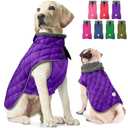Fragralley Dog Winter Coat, Waterproof Windproof Reflective Fleece Jacket with Harness Hole, Warm Snow Vest for Dogs​, Ideal Gifts Large