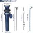 Bathroom Sink Drain with Lift Rod, Pop up Sink Drain Stopper with Lift Rod, Universal Sink Drain Stopper with Overflow, for Bathroom Vanity Sink, Lavatory, Fit Most Drains (Brushed Nickel