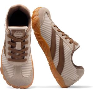 Barefoot Shoes Women Casual Sneakers,Wide Toe Box Shoes Women Zero Drop Barefoot Shoe Men,Minimalist Trail Running Shoe,Non-Slip Lightweight Breathable Comfortable Fashion Walking Hiking Shoes Unisex (Khaki), 6.5 Women/5 Men