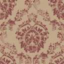 RANRAN Vintage Damask Peel and Stick Wallpaper, Self Adhesive Removable Wall Decorations, Burgundy and Beige, 17.3in x 118in, 14.2 Square Ft/Roll