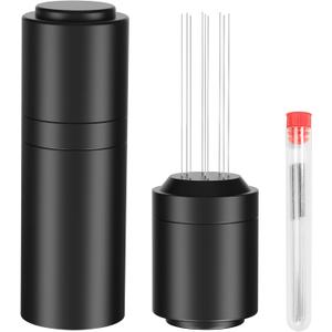 WDT Espresso Distribution Tools Espresso Stirrer Tool WDT Coffee Distributor for Barista Espresso Machine Accessories 9*0.35mm Espresso Grounds Stirrer with Extra 9 Replaceable Needles,Black