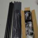 2 Pack Industrial Curtain Rods for Windows 48 to 84 Inches, Blackout Wrap Around Curtain Rod, for Indoor and Outdoor, 5/8 Inch Diameter, 35 to 75 Inches, Black