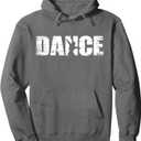 Dance - Distressed Look Dancing For Dancers Pullover Hoodie, Asphalt Grey, Size: Small