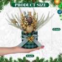 Valentines Day Decorations Valentine's Day Table Centerpieces Buffalo Check Plaid Artificial Tree Decor with Pine Cone Berry Gifts for Festival Winter Party Indoor Home Office Decor(Gold)