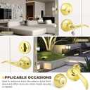 3 Pack Keyed Alike Lever Set with Single Cylinder Deadbolt, Reversible Wave Style Polished Brass Lockset, Lever Door Handle with Key and Lock for Bedroom, Front Door