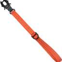 ICEFANG Short Dog Leash 18 Inch Reflective Nylon Traffic Leash with Padded Handle,Heavy Duty Auto Lock Swivel Clip for Medium Large Dogs No Pull Training Walking (Orange, 18 Inch)