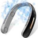 OLV Neck Fan 4 Turbo 6000mAh Portable 360 Cooling Airflow Bladeless USB Rechargeable Neck Fan with 3 Speeds Adjustment for Outdoor Travel Indoor - Black 2 Pack