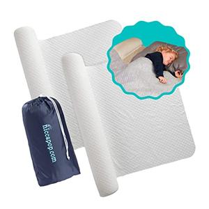 hiccapop [2-Pack] Inflatable Bed Rail for Toddlers, Blow-up Bed Bumper for King, Queen, Full, with Non-Slip Machine-Washable Cover | Portable Bed Rail for Hotel, Grandma's, Vacation
