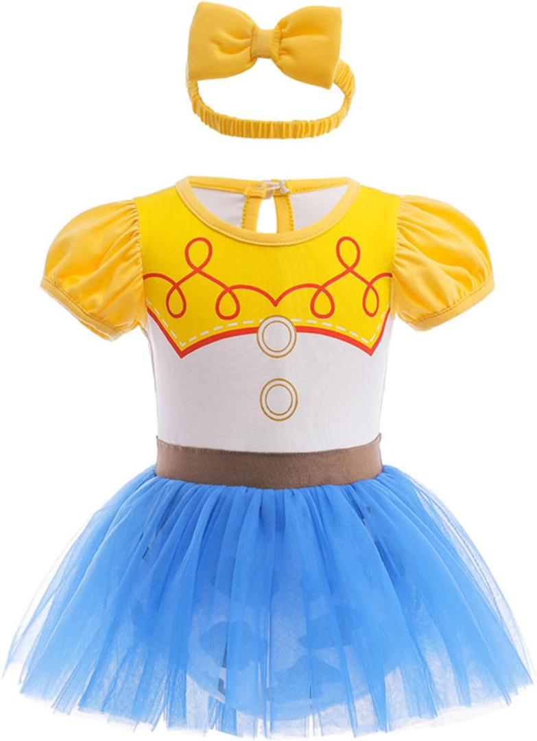 Princess Costumes Bodysuit Outfit for Baby Infant Romper Jumpsuit with Headband, Size: 9-12 Months