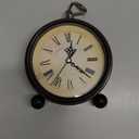 RODH Battery Alarm Clock,Vintage Retro Alarm Clock with Night Light，Hangable,Super Silent, Non Ticking Analog Small Table Clock for Bedroom,Bedside, Desk,Shelf