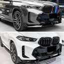 G06 LCI Front Lip Compatible with BMW 2024-2026 X6 G06 M-Sport Model Gloss Black Bumper Spoiler Air Splitter