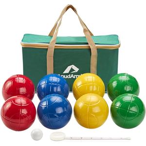 ApudArmis 100mm Bocce Balls Set, Lighter Outdoor Bocce Game for Backyard/Lawn/Beach - Set of 8 Soft PE Balls & 1 Pallino & Nylon Carrying Case & Measuring Tape for Teens Beginners