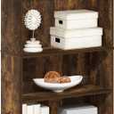 Furinno JAYA Book Shelf, 5-Tier Bookshelf, Bookcase with Adjustable Shelves, 9.5" x 24.5" x 71.2", for Organization and Storage, for Living Room, Bedroom, Home Office, Amber Pine