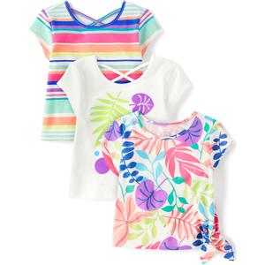 The Children's Place Baby Girls' and Toddler Short Sleeve Everyday T-Shirts (White), Size 15