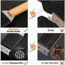 SIMPLETASTE Grill Brush and Scraper for BBQ, Durable & Effective, Replaceable Stainless Steel Head, Wooden Handle Wire Grill Brush for Outdoor Grill, Barbecue Accessories