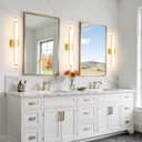 LED Modern Bathroom Light Fixtures Over Mirror - 31 Inch Gold Vanity Lights for Bathroom with Acrylic Shade 19W Dimmable 5CCT Bathroom Sconces Wall Lighting (Built-in Dimmer)
