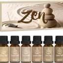 ARVIDSSON Zen Essential Oils Set, Nautal Tranquil Essential Oil for Diffusers for Home - Zen Garden, Lavender Dream, Serene Spa, Citrus Mint, Tranquil Wood, Herbal Chill, Gift for Women (Light Brown)